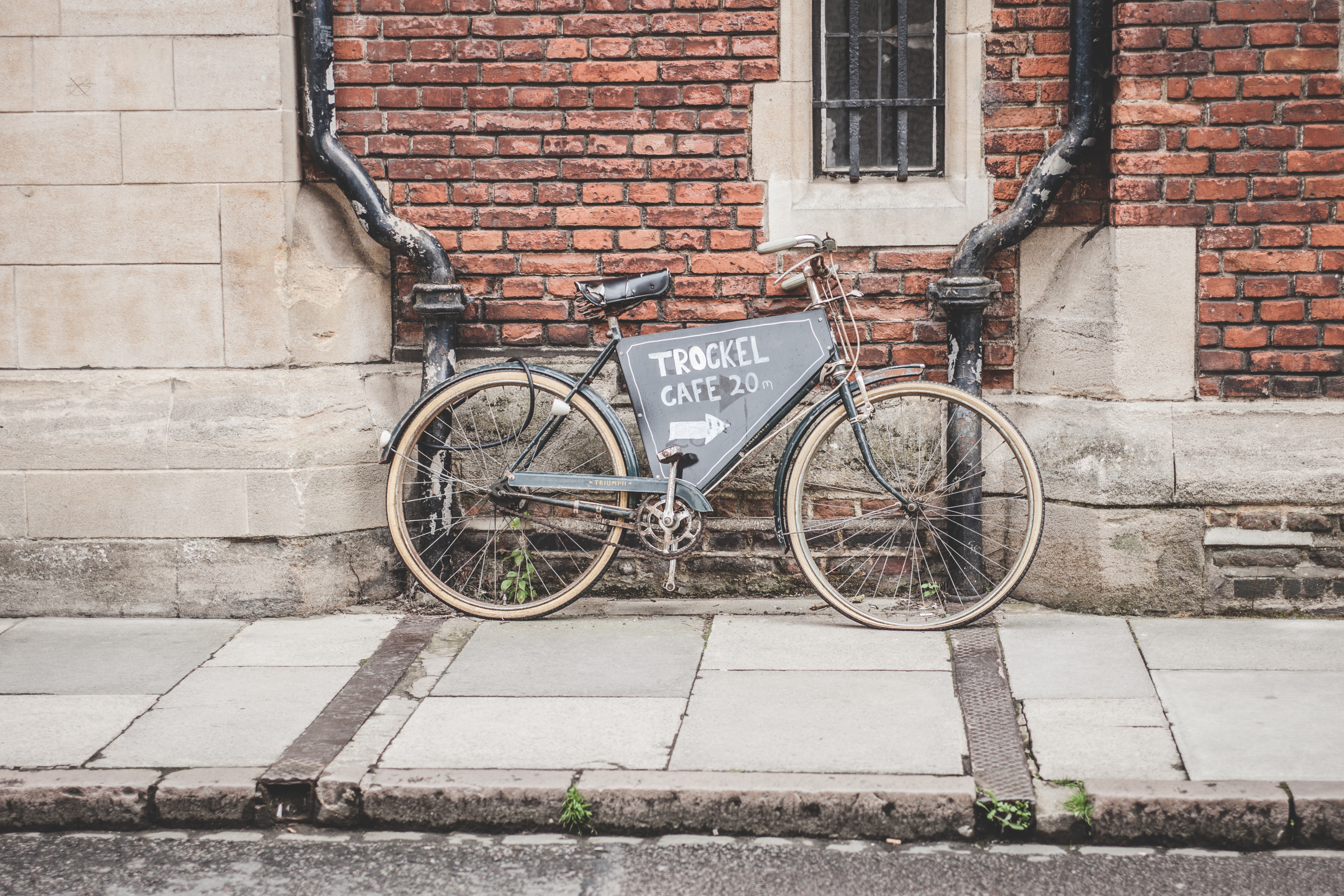 Bike used as billboard for cafe