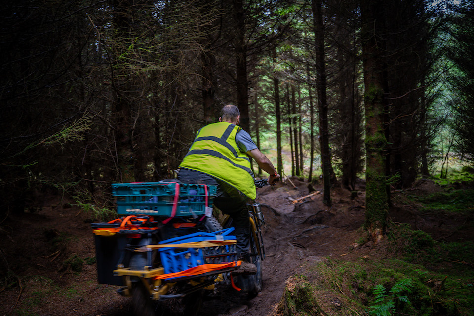 Trail building deep in the mountains